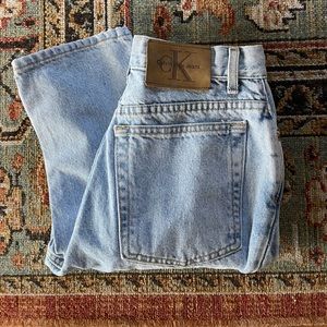 vintage light wash high rise calvin klein jeans